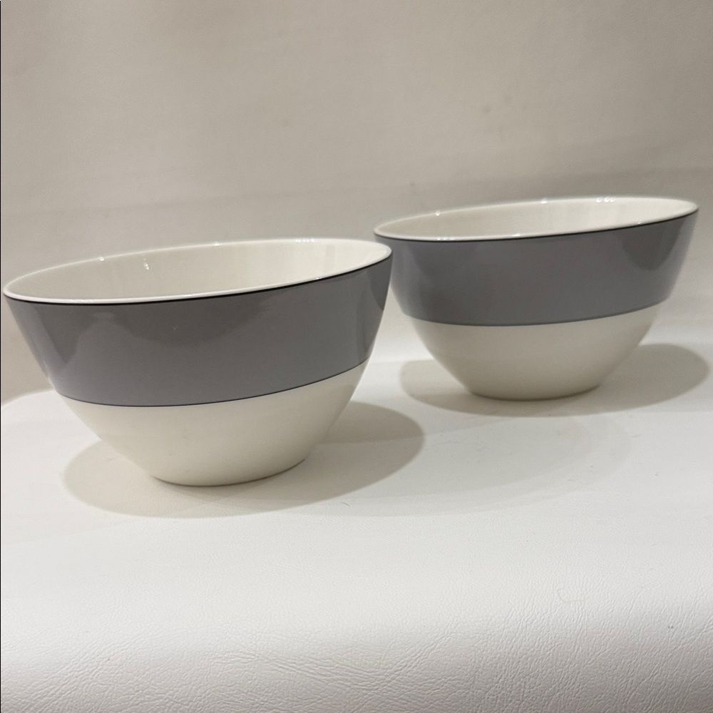 Lenox Kate Spade New York Rutherford Circle Gray Gray Cream Bowls 5 3/4 X 3 Tall
